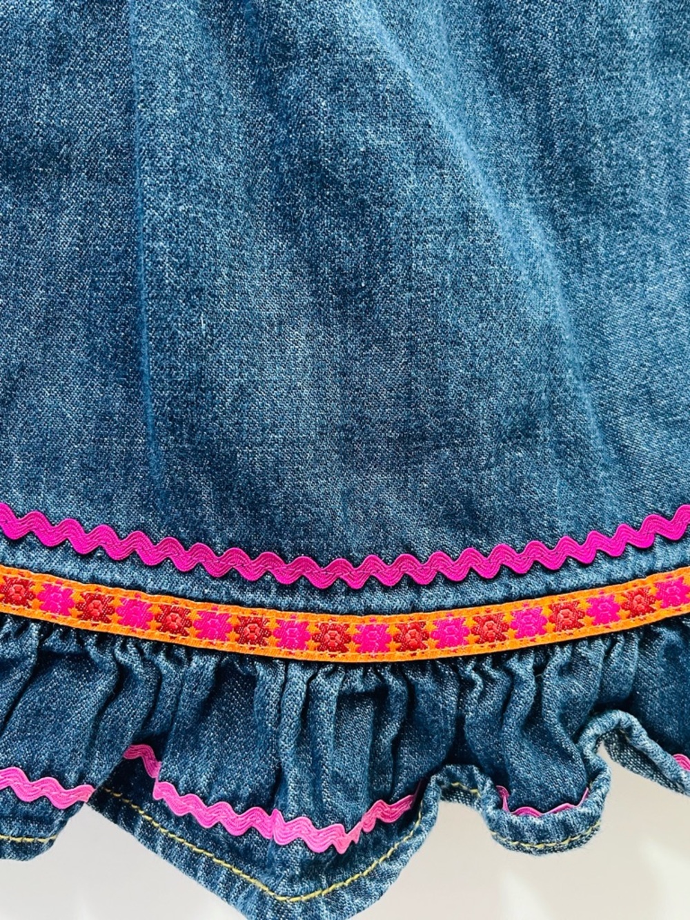 Gymboree Denim Skirt with Pink & Multicolor Embroidery - Picture 8 of 11